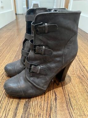 Plenty by Tracy Reese Gray Buckle Ankle Boots